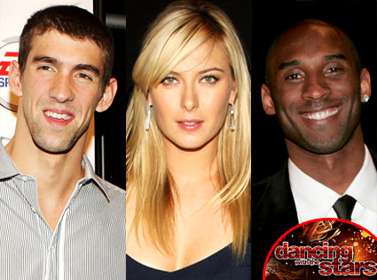 Michael Phelps, Maria Sharapova, Kobe Bryant, Dancing with the Stars logo Michael Phelps, Maria Sharapova, Kobe Bryant, Dancing with the Stars logo